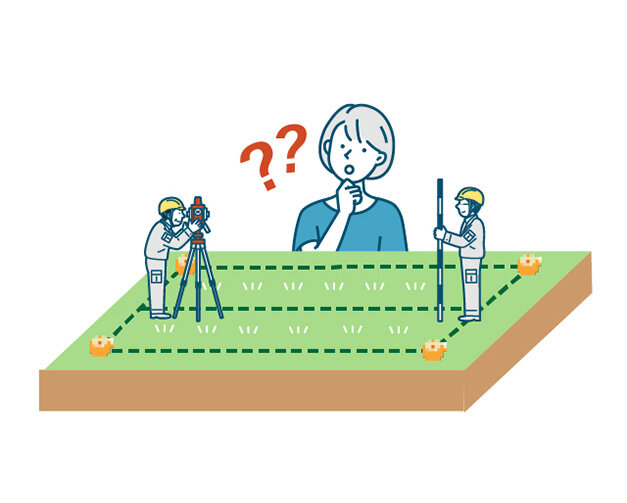 境界調査をしている様子